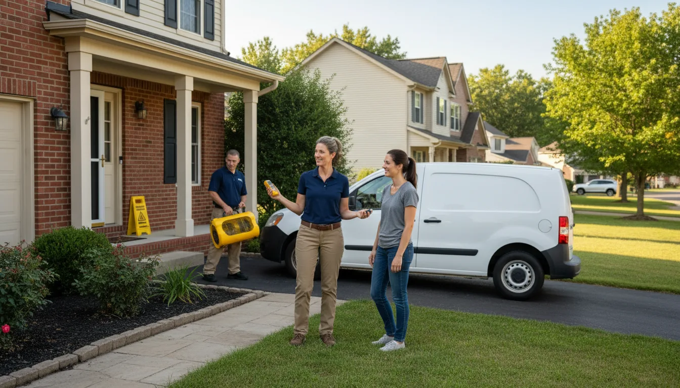 Residential water damage restoration in Rinard, IL